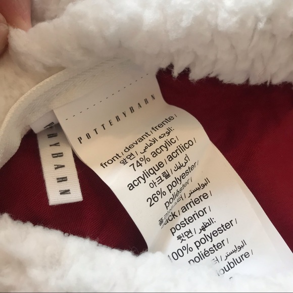 New Pottery Barn Thermal Sherpa Back Knit Pillow Cover, Red & Cream Cozy Pillow - Picture 15 of 16